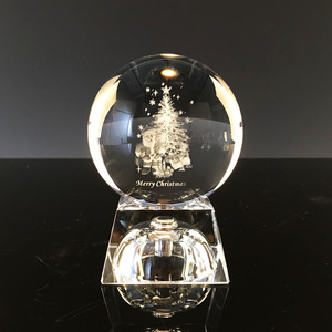 Küçük köprü kristal Merry noel ev dekorasyonu kişiselleştirilmiş katı cam küre 3d kazınmış K9 Led kristal top - Product Image 2