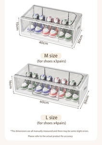 Rõ ràng hộp giày lưu trữ có thể gập lại Giày hiển thị hộp Tổ chức underbed lưu trữ container nhà máy giá - Product Image 5