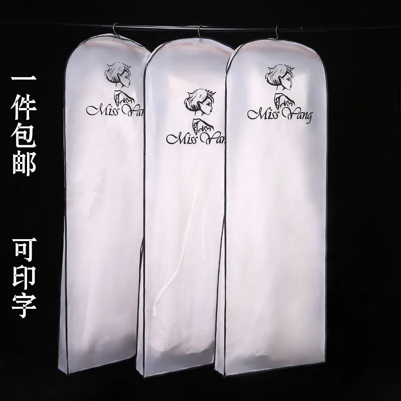 Gaun Pengantin Hitam Mode Top Grosir Jelas dengan Kantong Tas Garmen