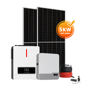ระบบแผงโซลาร์เซลล์5KW 10000วัตต์พร้อมแบตเตอรี่กลับด้านพลังงานไฮบริด10KVA ระบบสุริยะทั้งหมดในตัวเดียว - Product Image 1