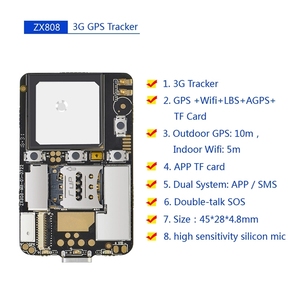 智能 Android 5.1 3G GPS 追踪器芯片 ZX808 可编程 UART GPIO I/O 端口支持 Wifi 高清相机 SOS 围栏 - Product Image 2