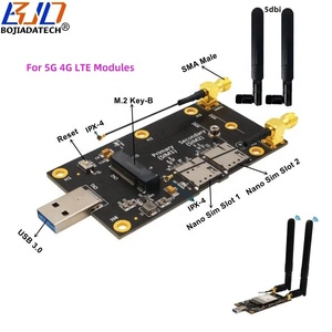 NGFF M.2 anahtar-b USB 3.0 kablosuz Modem adaptör kartı ile 2 Nano SIM yuvası çift antenler destek 5G 4G LTE GSM modülü stokta - Product Image 1