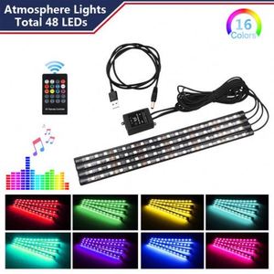 Tek ile 4 pcs 8 renkler RGB <span class=keywords><strong>Led</strong></span> araç atmosfer işıklar dekorasyon lambası 12v oto araba <span class=keywords><strong>Led</strong></span> iç aydınlatma Glow dekoratif lamba Bb