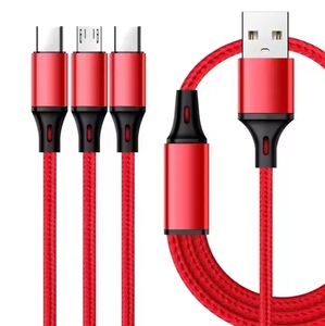 ユニバーサル多機能卸売耐久性データ3 in 1 USB急速充電ケーブル携帯電話/Type-C/Android用充電コード - Product Image 3