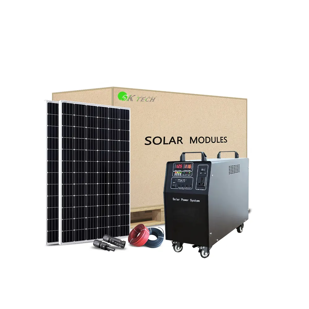 Kit de energía solar portátil para el hogar, sistema de iluminación de 2000W, 12V a 220V, kits solares para África