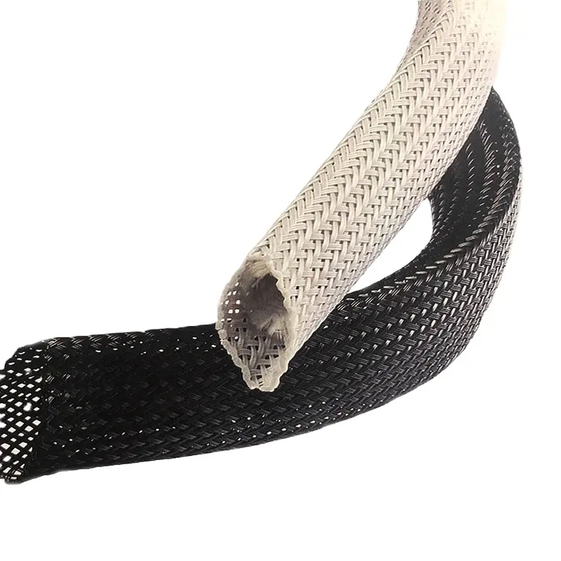 Plastik Braid PET Expandable Sleeving untuk Kabel Listrik Kawat Melindungi/Teleskopik Dikepang Mesh Tabung