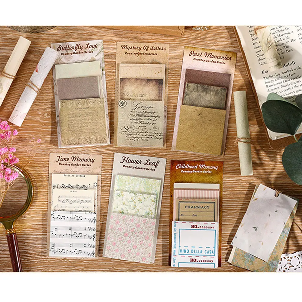 60 pièces de papier rétro lettres de jardin Rural tampons de musique fleur papier décoratif bricolage arrière-plan Scrapbook papier artisanat d'art