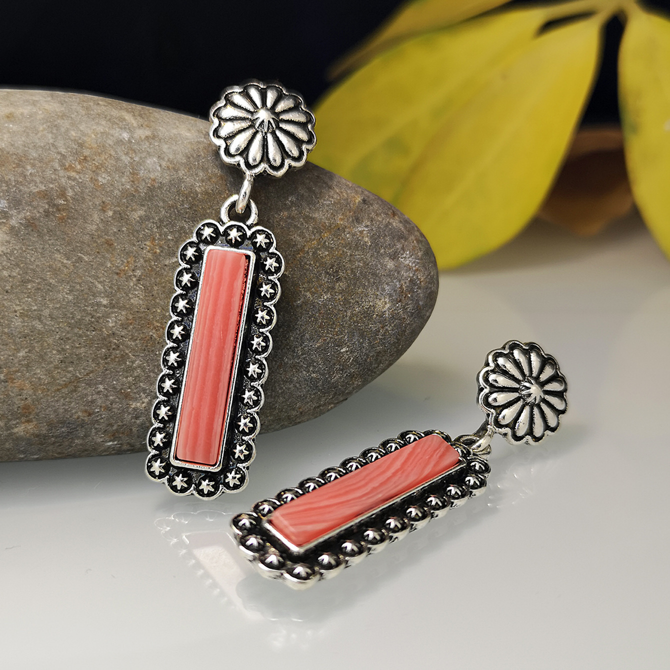 Ancient silver, red coral