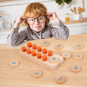 幼儿数学游戏1-10数字认知匹配木制计数板 - Product Image 5