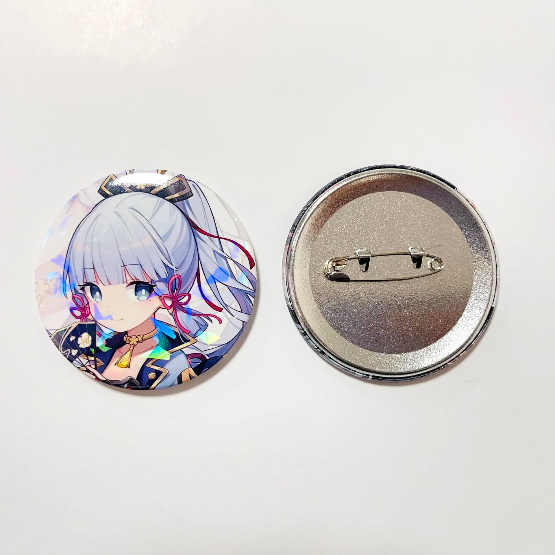 Produk baru pin karakter Anime Jepang 3D mengubah lencana Flip 3D lentikular Anime pin gerak tombol lencana Tinplate
