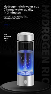 Yenvqee 420ml Alkaline Hydrogen chai nước với Ionizer lọc bình Loại-C sạc bao gồm Hydrogen Máy phát điện nước nhà sản xuất - Product Image 4