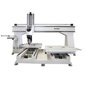 中国工厂2*3m 2*4m ATC 4轴5轴数控刳刨机用于木雕，带5轴头和10KW主轴 - Product Image 1