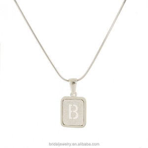 Small and Trendy Snake Bone <strong>Chain</strong> 18K Letter Necklace for Women, Titanium Steel Pressed Sand Letter Pendant Ornaments - Product Image 5