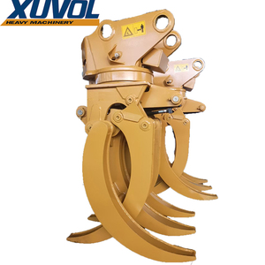 XUVOL Forestry 7 8 9T Excavator Attachment <strong>Timber</strong> Clamp Wood Grab Hydraulic Log Bunching Grapple 360&deg; Rotation Five Claw Grapple - Product Image 1