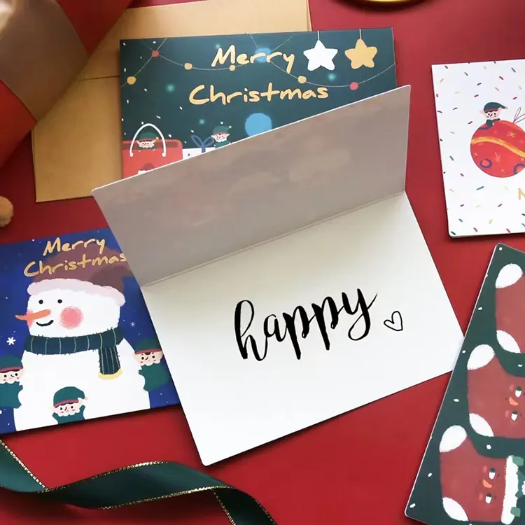 Stampa personalizzata autunno fogliame pop-up biglietto di auguri di natale carta di lusso biglietti di auguri di buon compleanno