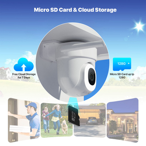 WiFi güvenlik kamerası açık kablolu 3MP tam renkli gece görüş AI algılama 2 yönlü ses PTZ otomatik izleme desteği Alexa - Product Image 5