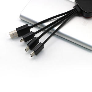 促销礼品定制发光二极管标志钥匙扣多充电器线手机<span class=keywords><strong>USB</strong></span> 3合1充电线