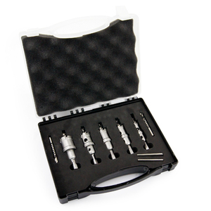 Carbide Hole Cutter Set 9PCS with <strong>Arbors</strong> Replacement Drill Bits and Hex Key, Metal, Wood, <strong>PVC</strong> Board and Plastic Plate Used for - Product Image 1