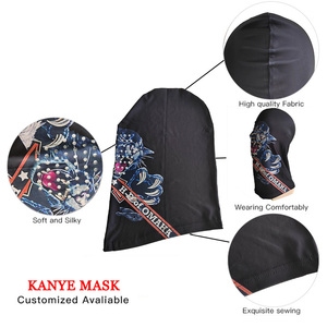หน้ากากสกี Kanye West Balaclava หน้ากากคลุมหน้าพิมพ์ลายตามสั่งผ้าโพลีเอสเตอร์100% - Product Image 3