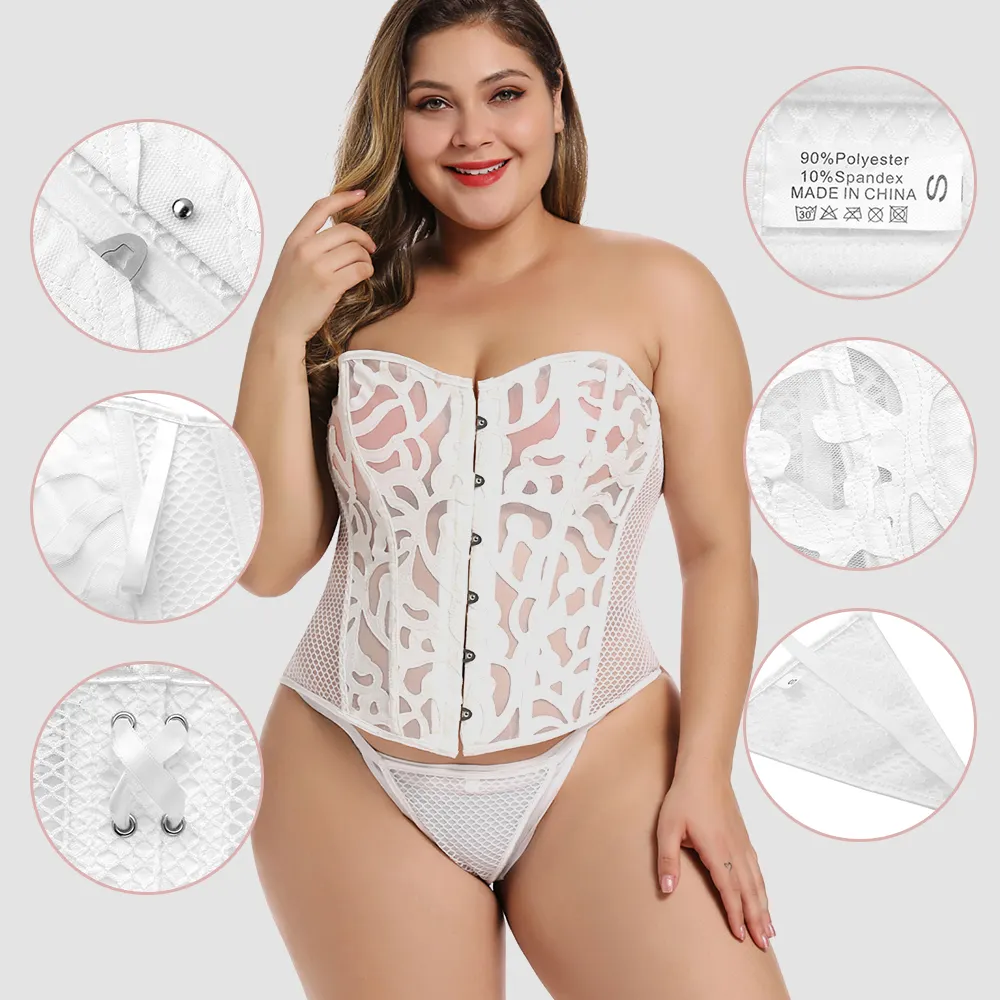 PINSEN – Corset respirant Vintage en acier pour femmes, sous-poitrine désossé, entraînement de la taille, Bustier, Lingerie, body shaper, Top avec collier