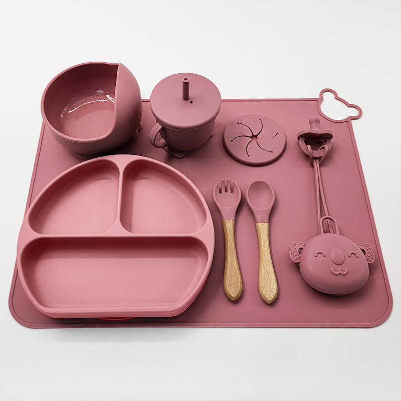 smile plate set-dark pink