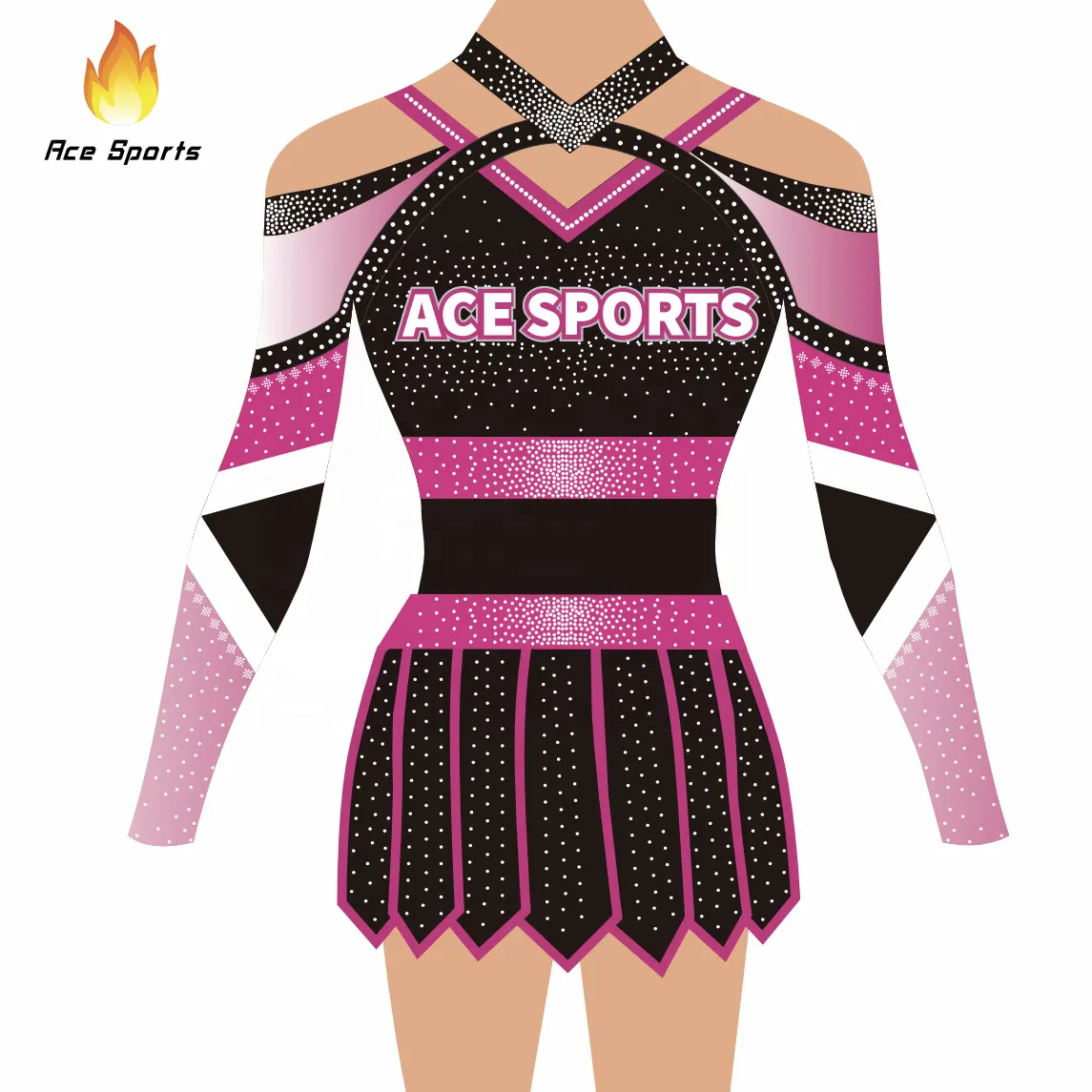 Ace Sports Free Design sliver trajes de baile brillantes para niñas majorette set uniformes baile con diamantes de imitación AB