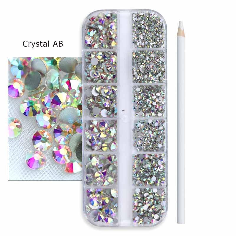 Stylo à points diamant blanc ab-12-grid ss4-ss30, 1 pièce