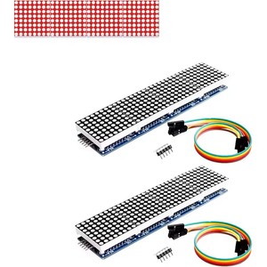 MAX7219 modulo a matrice di punti 32x8 4 in 1 moduli Display a LED con fili a 5pin per Arduino Raspberry Pi - Product Image 2