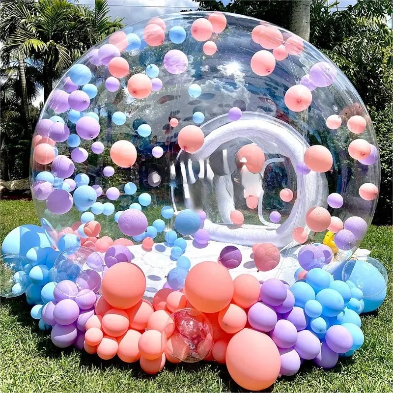 Trẻ em bên bóng bay vui vẻ nhà khổng lồ rõ ràng Inflatable pha lê Lều tuyết mái vòm bong bóng lều trong suốt Inflatable bong bóng Nhà