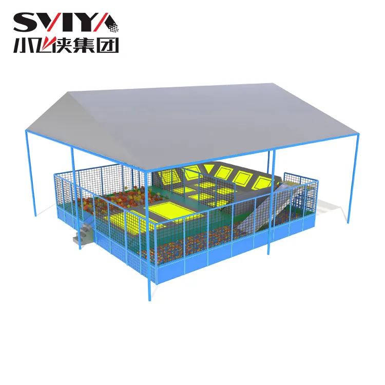 Trampoline de saut Commercial, Style populaire, pour centres commerciaux en plein air, avec toit, offre spéciale, livraison gratuite