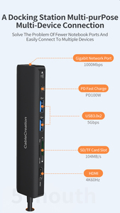 7 Port Usb C Hub tipi C Hdmi RJ45 Ethernet Usb 3.0 mikro Sd / TF kart okuyucu için Nintendo anahtarı Dongle - Product Image 3