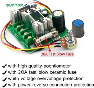 CCMHCN PWM Speed Controller 15A PLC DC Motor Speed Controller con manopola di controllo (2 pezzi) - Product Image 2