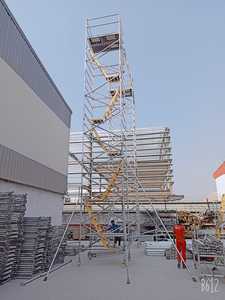 CBDMART Fácil instalación Móvil Fuerte capacidad de carga Gancho de escalera colgante Plataforma de escenario Andamio de aluminio Torre Andamio - Product Image 6
