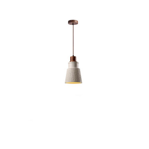 Small Grid Texture Modern 3D Printed Pendant Light Concrete Wooden Top Artistic Design for Home <strong>Cafe</strong> <strong>Decor</strong> Easy Hanging - Product Image 5