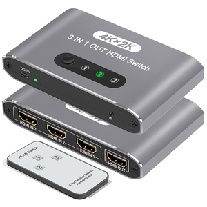 <strong>HDMI</strong> Switcher 1x3 High Resolution <strong>HDMI</strong> Switcher Supports 4K30Hz 1080P60Hz HD Resolution <strong>HDMI</strong> Remote Control for Computer PC - Product Image 3
