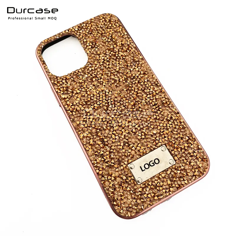 Fashion design bling sparkle diamond per donna ragazze custodie per cellulari per iphone 14 pro max xsmax cover con logo