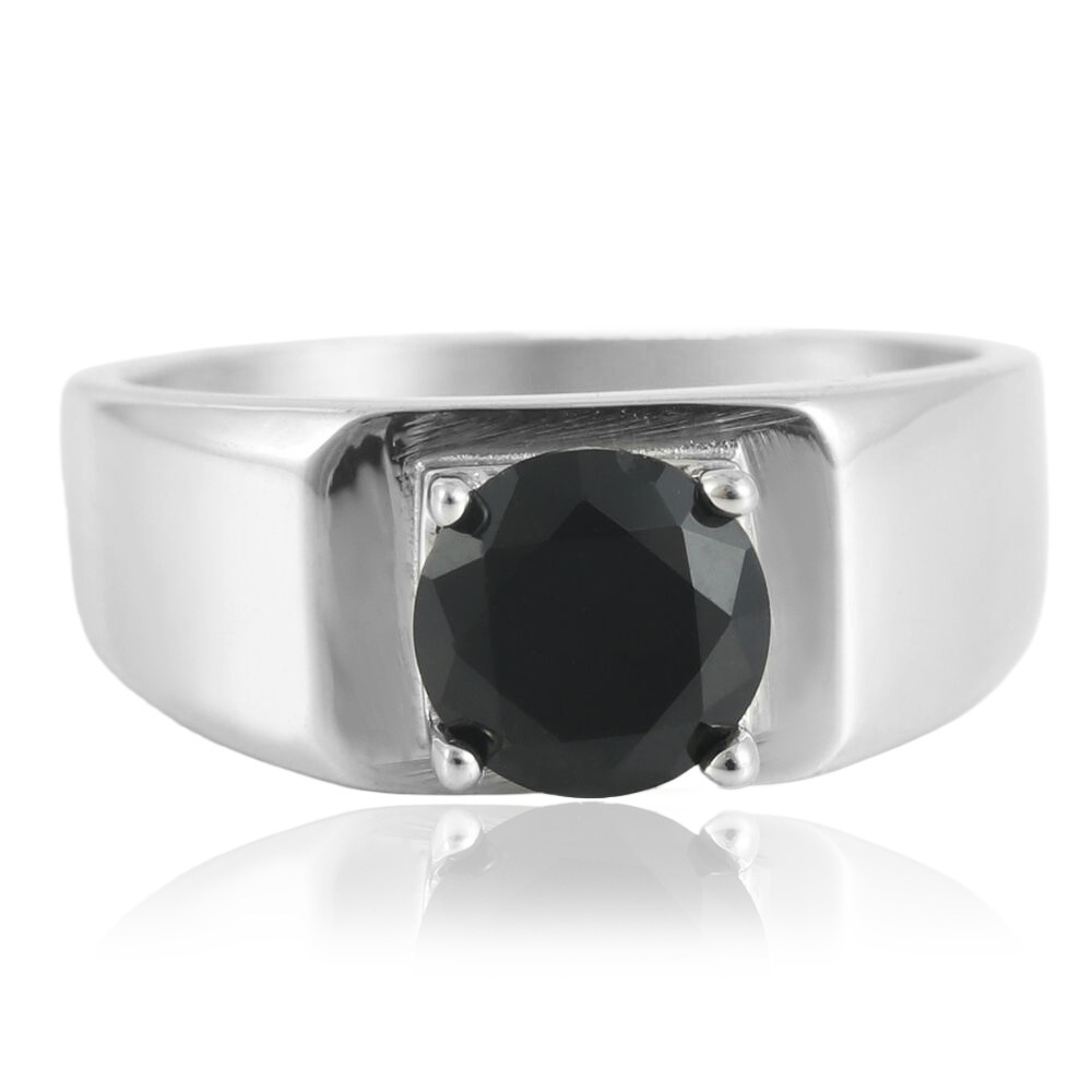 Steel-colored black sapphire (US grade)
