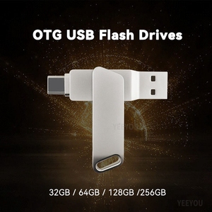 แฟลชไดรฟ์ USB ที่มีดีไซน์หมุนได้1GB ถึง64GB หน่วยความจำเข้ากันได้กับโทรศัพท์ OTG และพอร์ต USB 2.0อินเตอร์เฟซ