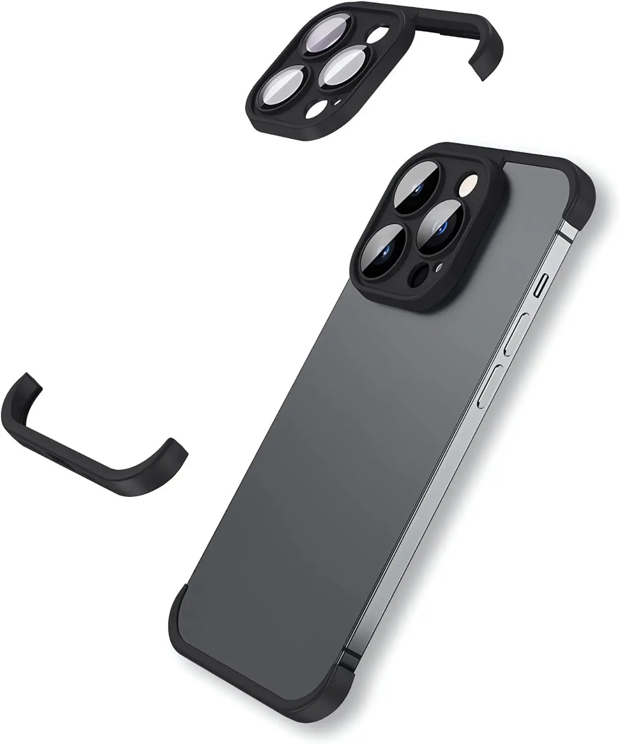 Ince ışık çerçeve koruyucu telefon kılıfı kamera dört köşe Lens koruma için iPhone için koruyucu Film