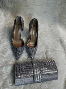 Giày Cưới Nigeria Và Túi Phù Hợp Với Xăng Đan Đính Đá Lấp Lánh Giày Cao Gót Cô Dâu Cho Nữ Bộ Giày Và Túi Xách Ý Nigeria - Product Image 3