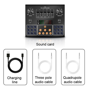 Live Sound Card <strong>Audio</strong> Interface Adjustable With Desktop Condenser <strong>Microphone</strong> and Monitor Headphone Podcast Production Studio Kit - Product Image 6