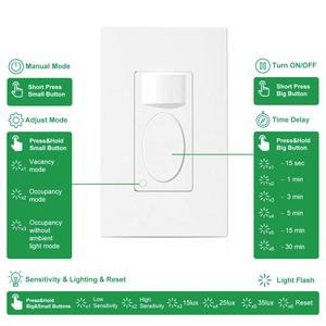 Interruptor de sensor de movimiento montado en la pared de 2025, interruptor con temporizador/función de atenuación para iluminación inteligente de hogar/almacén/escalera - Product Image 2