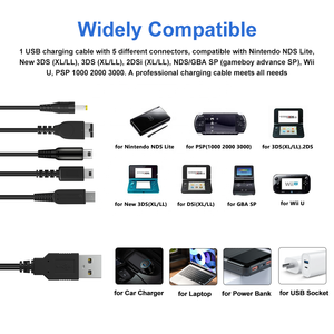 I-zclive สายชาร์จ USB อเนกประสงค์, สายชาร์จ USB 5 in 1สำหรับ Nintendo DS lite/wiu/ 3DS ใหม่/gameboy adance SP - Product Image 5