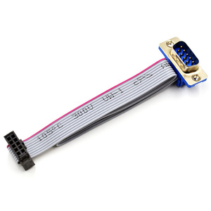 D-sub系列RS232 DB9 9针公到2.54毫米FC-10p 10针2.54母IDC 10针连接器适配器扁平带状电缆