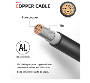 Solar Panel Extension <strong>Cable</strong> Copper Wire 6 4 2.5 <strong>mm</strong> square <strong>10</strong> 12 14 AWG Black and Red With Solar PV Wires Connectors - Product Image 3