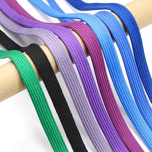 Sudaderas con capucha de cordón elástico personalizado y cordón de cuerda plana Cordones de cordón de poliéster con punta de silicona y metal para prendas de vestir - Product Image 1