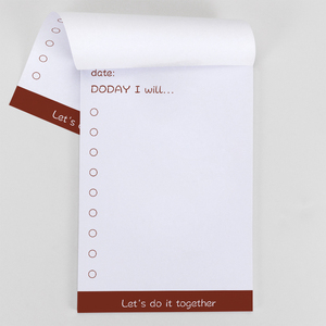 Bloc de notas compacto blanco de hojas sueltas con diseño motivacional personalizado Bloc de notas duradero ecológico pequeño - Product Image 4