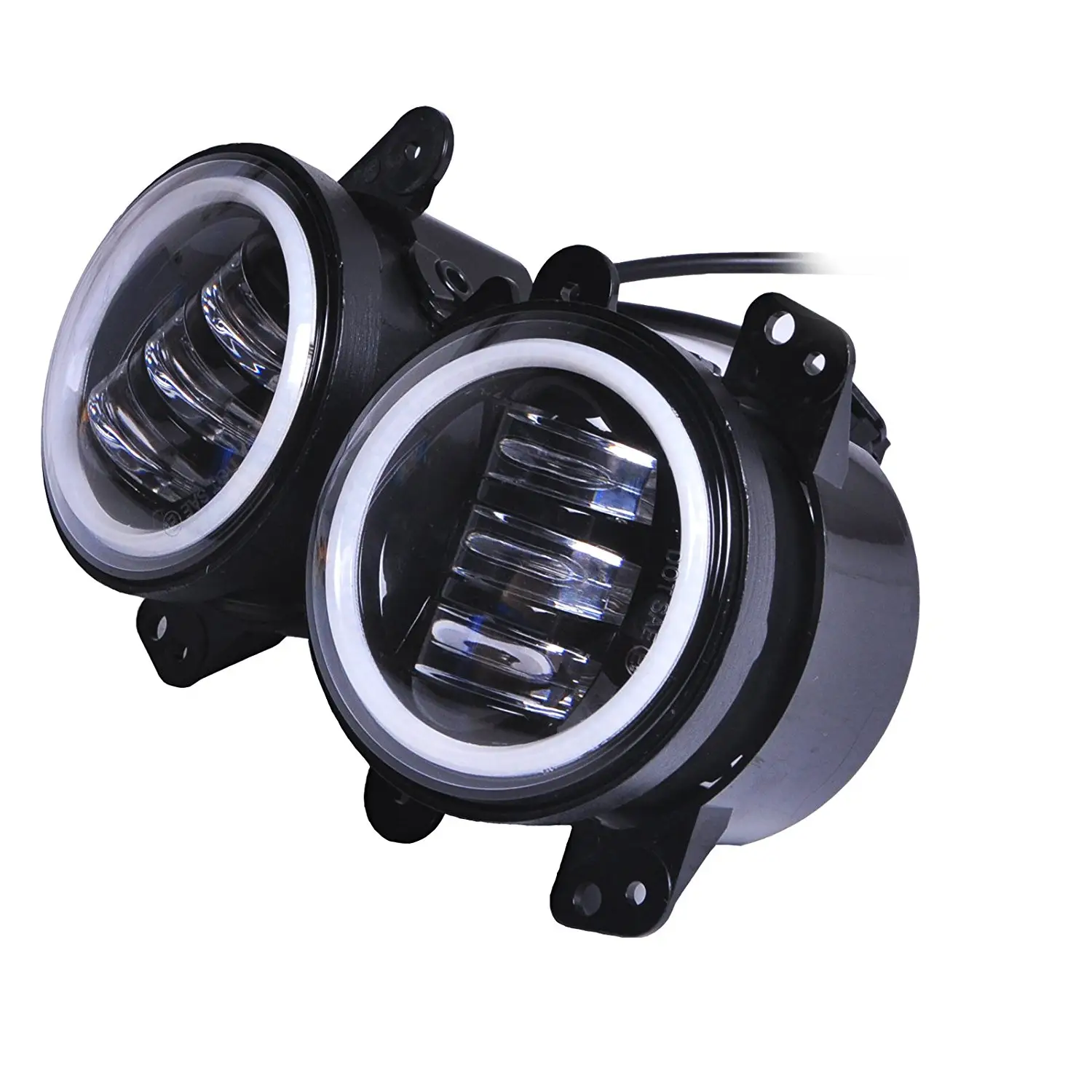 Farol de led para nevoeiro, 4 polegadas, para jeep wrangler jk, substituições frontal, amortecedor 30w, branco, drl, cree, led, chip, embaçadores de condução