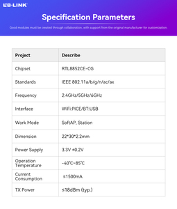 Realtek rtl8852cp1 Wifi 6E 802.11ax mạng không dây adapter với cho 5.3 2402M wifi6e + bt5.3 Tri-Band M.2 Wifi mô-đun - Product Image 4