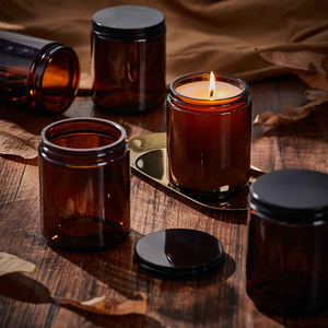 2Oz <span class=keywords><strong>4Oz</strong></span> 9Oz Sang Trọng Rỗng Thẳng Hai Mặt Hổ Phách Rõ Ràng Nến Thủy Tinh Jar Với Nhôm Kim Loại Có Nắp Đậy Cao Cấp Chai Thủy Tinh - Product Image 4